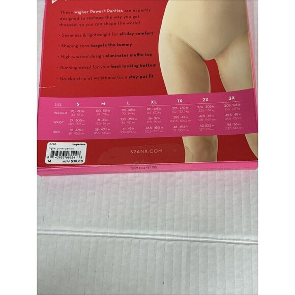 Spanx Higher Power Panties M Taupe Tone High Waisted Shaper Brief NEW 8524 - Picture 8 of 11